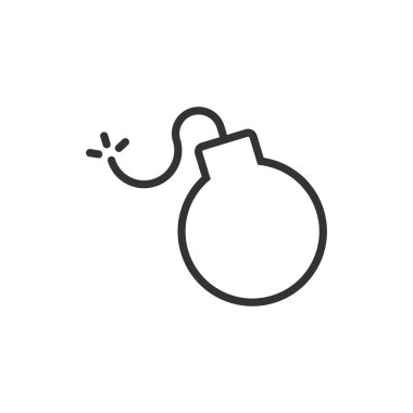 Bomba ikonu düz stil. Beyaz i üzerine dinamit vektör çizimi