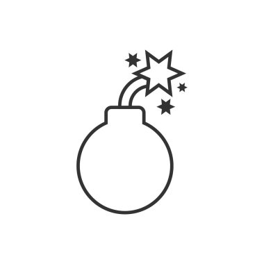 Bomba ikonu düz stil. Beyaz i üzerine dinamit vektör çizimi