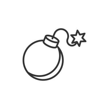 Bomba ikonu düz stil. Beyaz i üzerine dinamit vektör çizimi