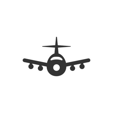 Düzlem simgesi düz stil. Beyaz renkte uçak vektör çizimi 