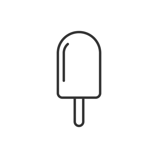 Ice cream icon in flat style. Sundae vector illustration on whit — Stock Vector