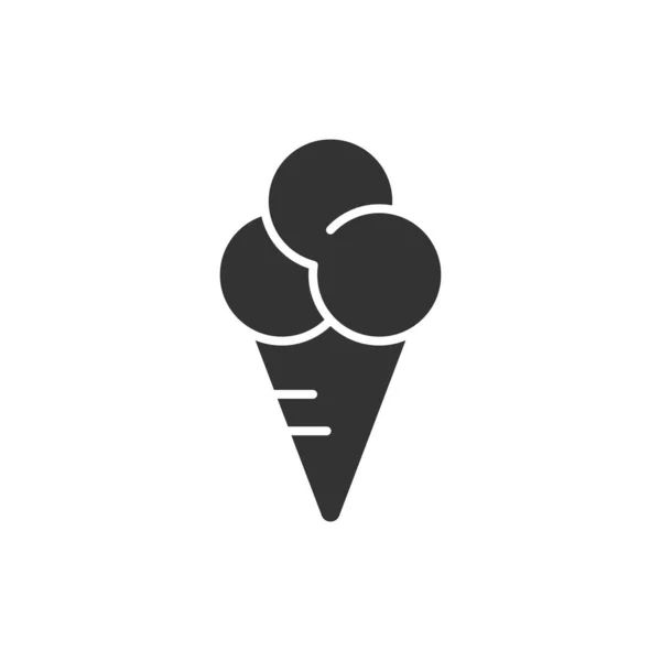 Икона мороженого в плоском стиле. Векторная иллюстрация с мороженым на белом — стоковый вектор