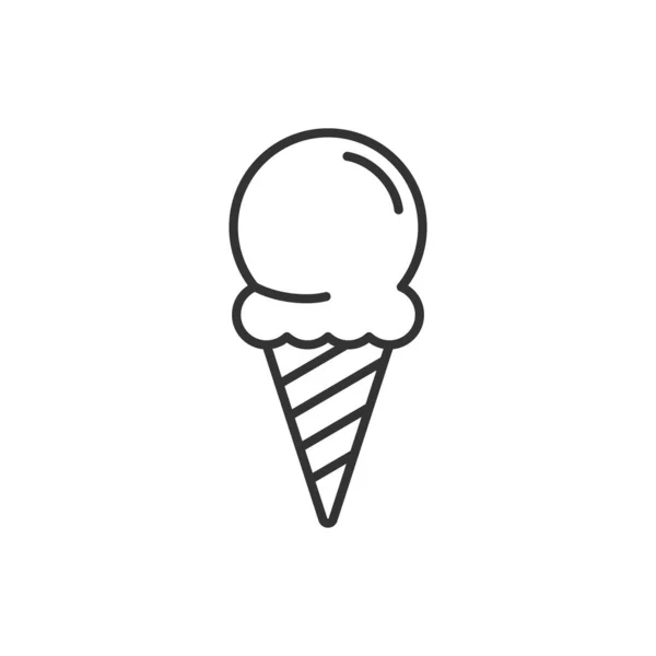 Ice cream icon in flat style. Sundae vector illustration on whit — Stock Vector