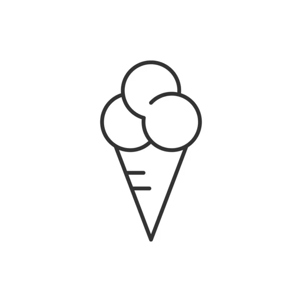 Ice cream icon in flat style. Sundae vector illustration on whit — Stock Vector