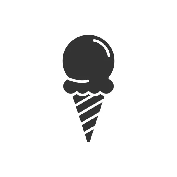 Ícone de sorvete em estilo plano. Ilustração do vetor Sundae no whit — Vetor de Stock