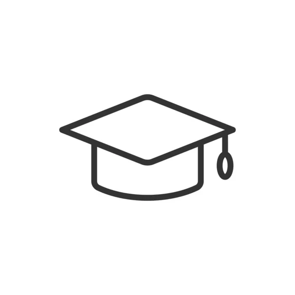 Ícone de chapéu de graduação em estilo plano. Estudante cap vector illustrati —  Vetores de Stock