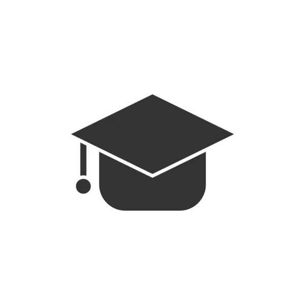 Icono de sombrero de graduación en estilo plano. Estudiante cap vector illustrati — Archivo Imágenes Vectoriales