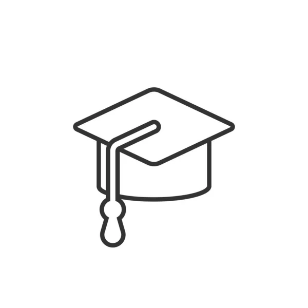 Icono de sombrero de graduación en estilo plano. Estudiante cap vector illustrati — Archivo Imágenes Vectoriales