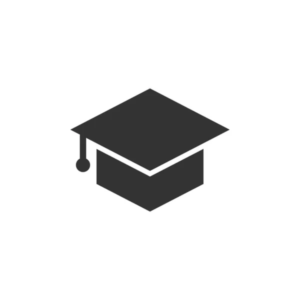 Icono de sombrero de graduación en estilo plano. Estudiante cap vector illustrati — Archivo Imágenes Vectoriales