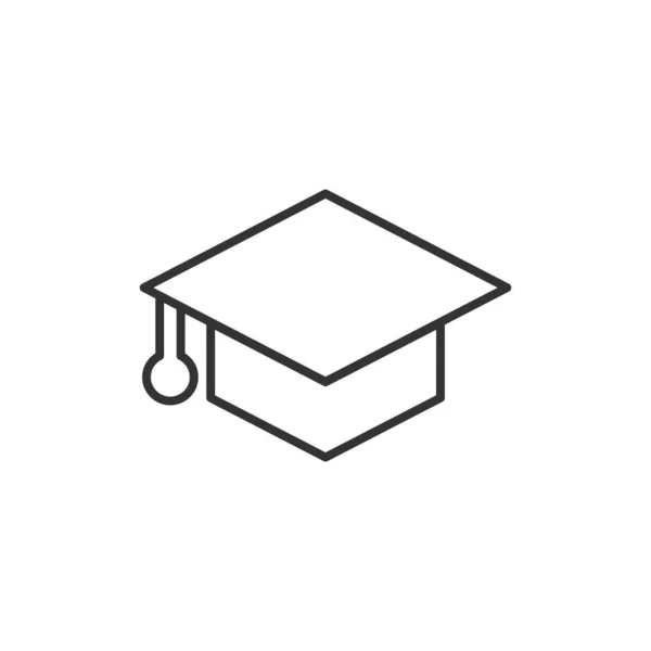Icono de sombrero de graduación en estilo plano. Estudiante cap vector illustrati — Archivo Imágenes Vectoriales