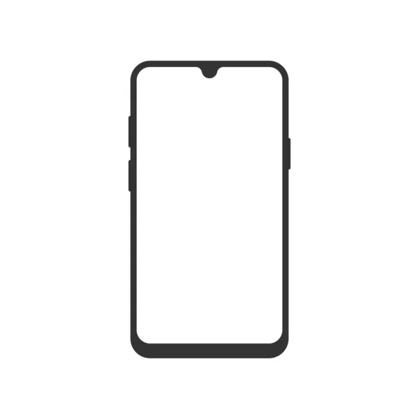Icono de pantalla en blanco Smartphone en estilo plano. Teléfono móvil vector — Archivo Imágenes Vectoriales