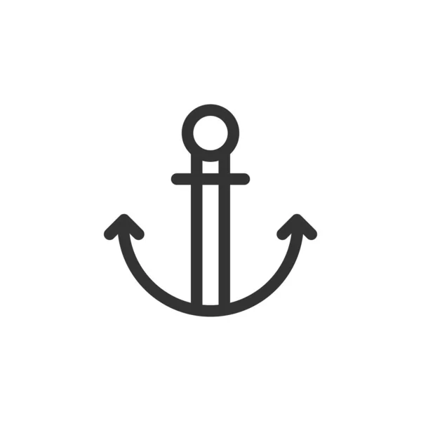 Icono de ancla de barco en estilo plano. Vaso gancho vector ilustración — Archivo Imágenes Vectoriales