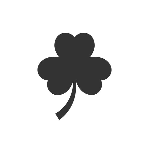 Icona trifoglio a tre foglie in stile piatto. St Patricks giorno vettore malato — Vettoriale Stock