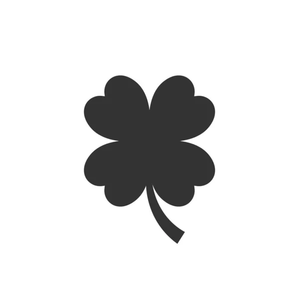 Icône de trèfle à quatre feuilles en style plat. St Patricks Jour vecteur illu — Image vectorielle