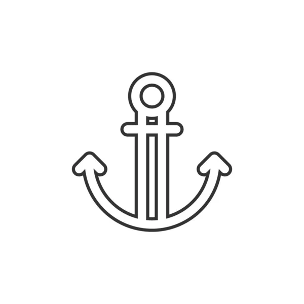 Icono de ancla de barco en estilo plano. Vaso gancho vector ilustración — Vector de stock