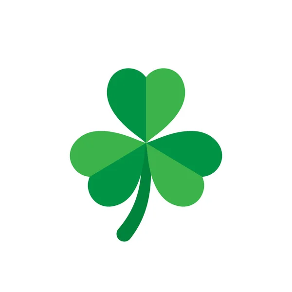 Trzyliściowa ikona koniczyny w płaskim stylu. St. Patricks Dzień wektor chory — Wektor stockowy