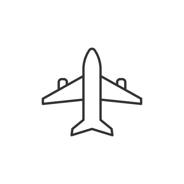 Ícone de avião em estilo plano. Ilustração do vetor do avião em branco — Vetor de Stock