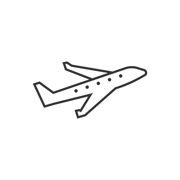 Ícone de avião em estilo plano. Ilustração do vetor do avião em branco — Vetor de Stock