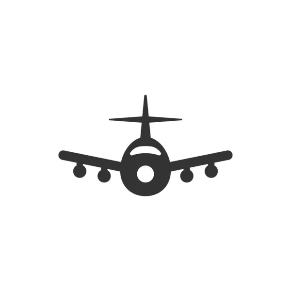 Rovinná ikona v plochém stylu. Vektorová ilustrace letadla na bílé — Stockový vektor