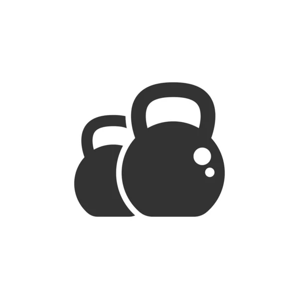 Kettlebell icon in flat style. Barbell sport equipment vector il — Stock Vector