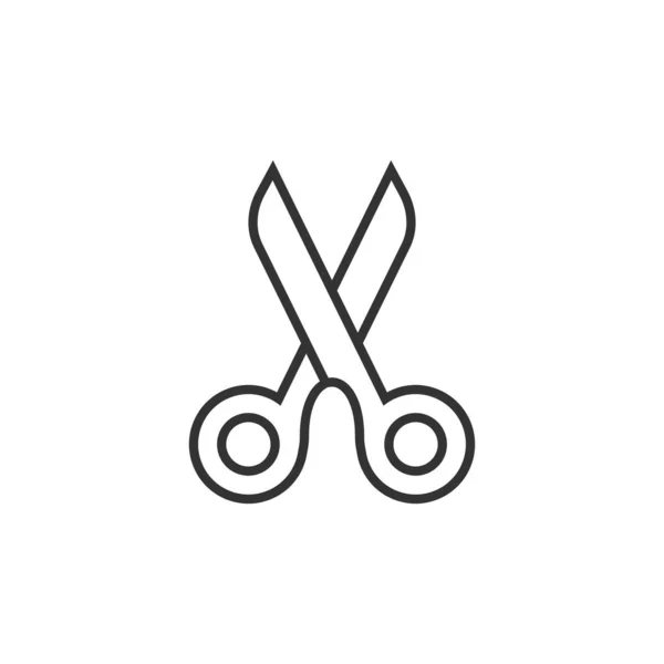 Icono de tijera en estilo plano. Equipo de corte vector ilustración en — Vector de stock