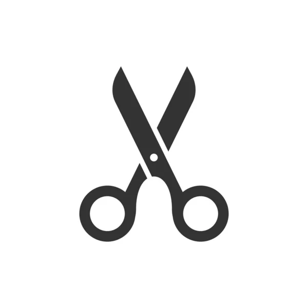 Scissor icon in flat style. Cut equipment vector illustration on — Stock Vector