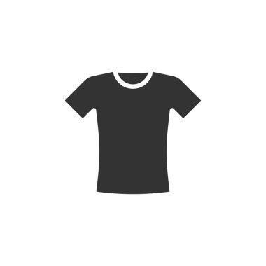 Tişört ikonu düz stil. Günlük kıyafet vektör illüstrasyonu