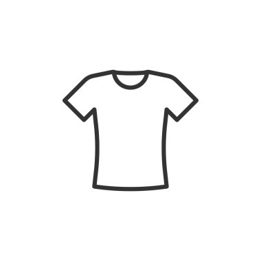 Tişört ikonu düz stil. Günlük kıyafet vektör illüstrasyonu