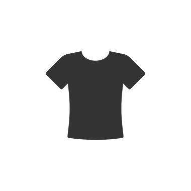 Tişört ikonu düz stil. Günlük kıyafet vektör illüstrasyonu