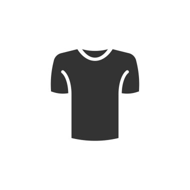 Tişört ikonu düz stil. Günlük kıyafet vektör illüstrasyonu