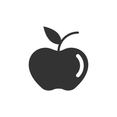 Elma simgesi düz stil. Taze meyve vektör illüstrasyonu
