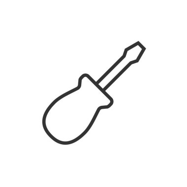 Düz stil tornavida simgesi. Anahtar anahtar vektör illüstrasyonu 