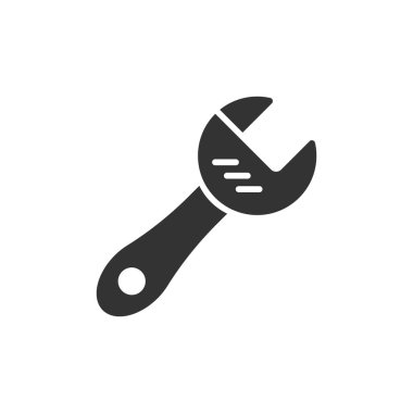 Düz stil anahtar simgesi. İngiliz anahtarı vektör illüstrasyonuName