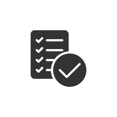 Düz biçimli belge kontrol listesi simgesi. Rapor vektör çizelgesi