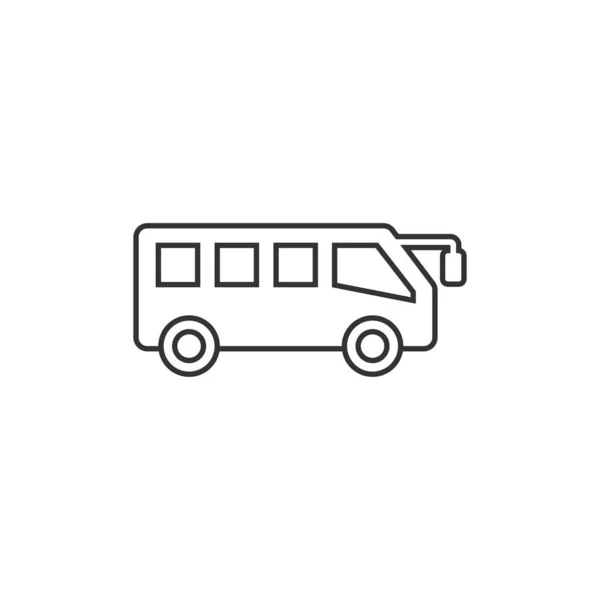 Bus icon in flat style. Coach vector illustration on white isola — Stock Vector