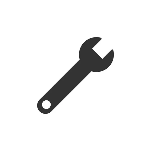 Icono de llave inglesa en estilo plano. Spanner vector clave ilustración en wh — Vector de stock