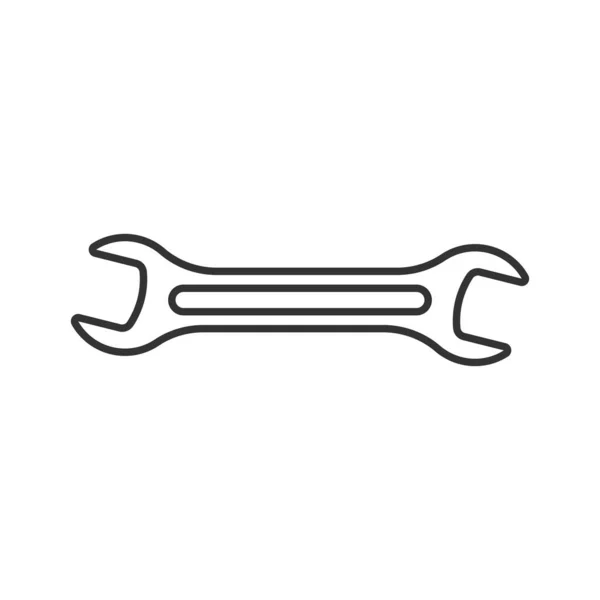 Schraubenschlüssel-Symbol im flachen Stil. Schlüsselvektor-Illustration auf wh — Stockvektor