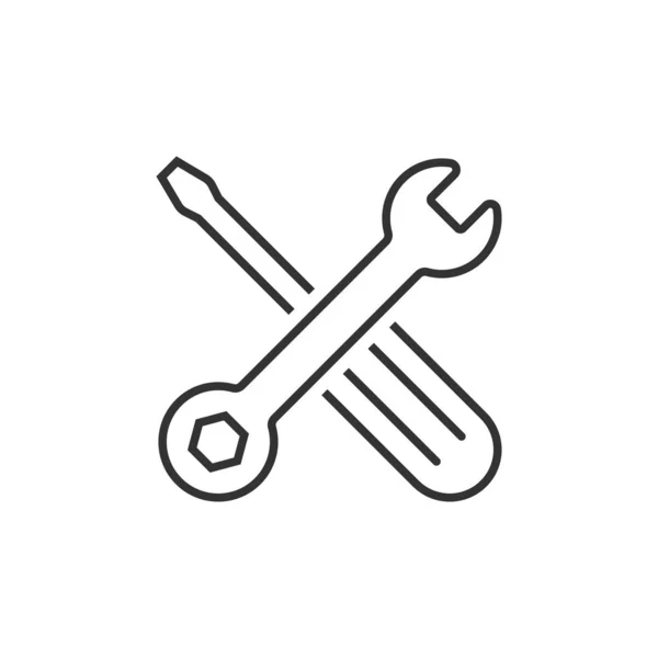 Ikona klucza i śrubokręta w płaskim stylu. Wektor klucza klawiatury il — Wektor stockowy