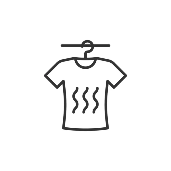 티셔츠 세탁 아이콘은 평평 한 형태입니다. 옷마른 벡터일러 스트라트 — 스톡 벡터