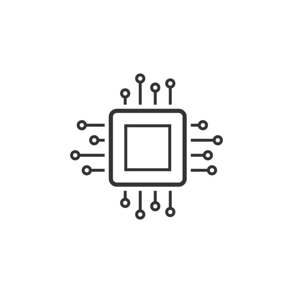 Ordenador icono de la CPU en estilo plano. Placa de circuito vector illustrati — Archivo Imágenes Vectoriales