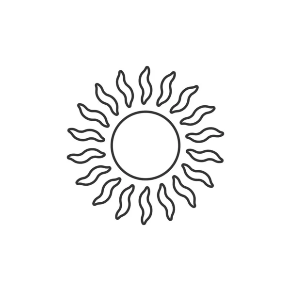 Ícone de sol em estilo plano. Ilustração do vetor do sinal da luz solar em whi — Vetor de Stock