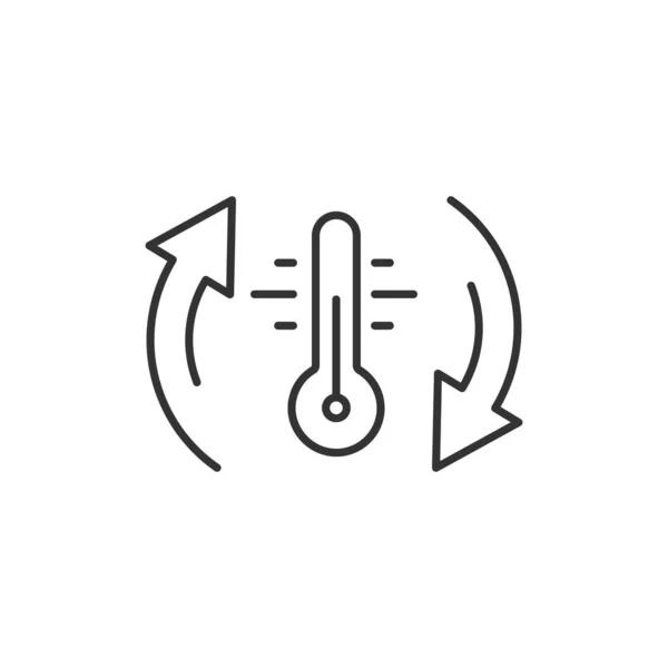 Termometer klimatkontroll ikon i platt stil. Meteorologisk bala — Stock vektor