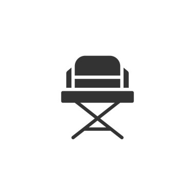 Direktör koltuğu simgesi. Yapımcı koltuk vektörü illüstrası