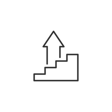 Grafik simgesi düz stil. Ok büyütme vektör çizimi