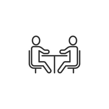 Masa simgesi olan insanlar. Takım çalışması konferans vektörü