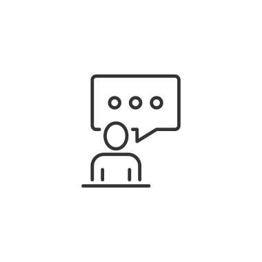 Düz üsluplu konuşma balonu olan insanlar. Sohbet vektör nefreti