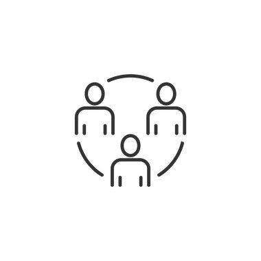 Düz bir şekilde iletişim ikonu. İnsanlar illüstrat vektörü