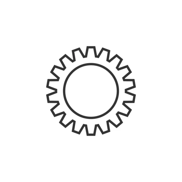 Icona del vettore dell'ingranaggio in stile piatto. Illustrazione ruota ingranaggio su bianco — Vettoriale Stock