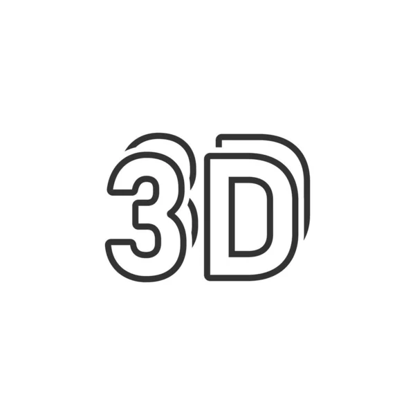 フラットスタイルの3Dテキストアイコン。白の単語ベクトル図は — ストックベクタ