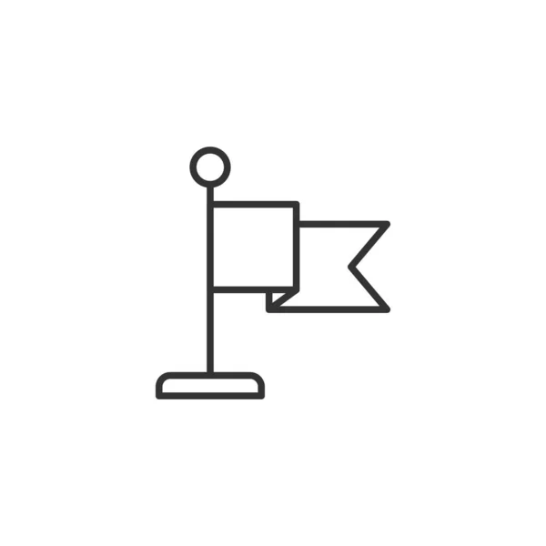 Icono de bandera en estilo plano. Ilustración de vectores Pin en aislado blanco — Vector de stock